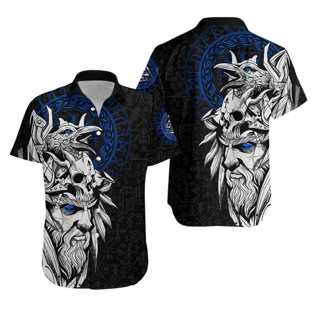 Viking Odin And Raven Blue Hawaiian Shirt Pre12101 Viking Odin And Raven Blue Hawaiian Shirt Pre12101