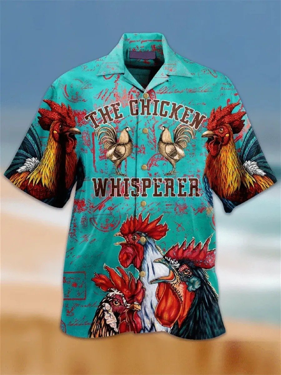 Vintage Chicken Hawaiian Shirt Pre10051
