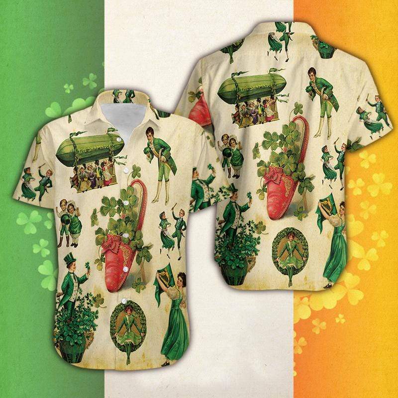 Vintage Girl Irish Patricks Day Hawaiian Shirt Pre12134