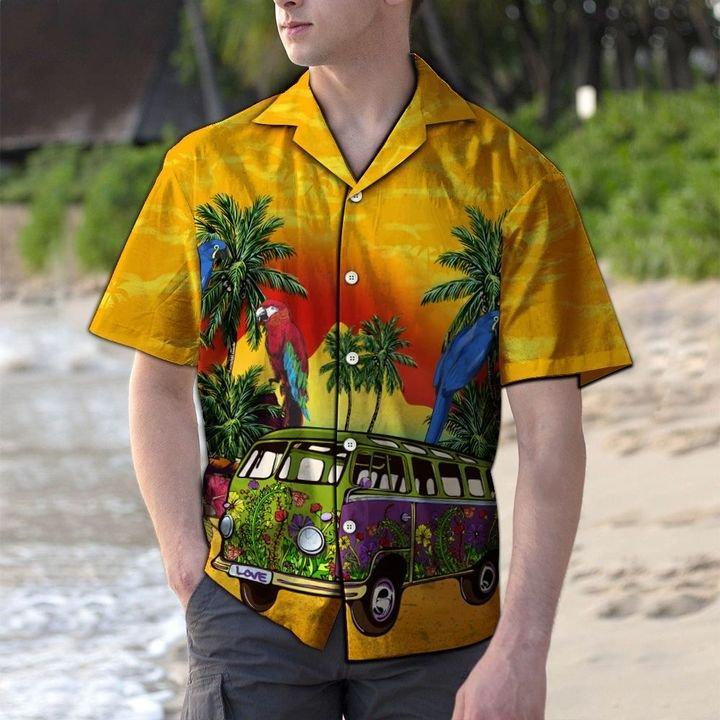 Vintage Hippie Bus Hawaiian Shirt Pre12075