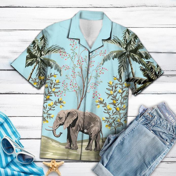 Vintage Tropical Elephant Hawaiian Shirt Pre10603 Vintage Tropical Elephant Hawaiian Shirt Pre10603