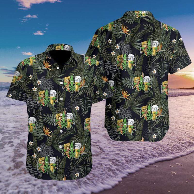Weed Beer And Pizza Tropical Hawaiian Shirt Pre12038