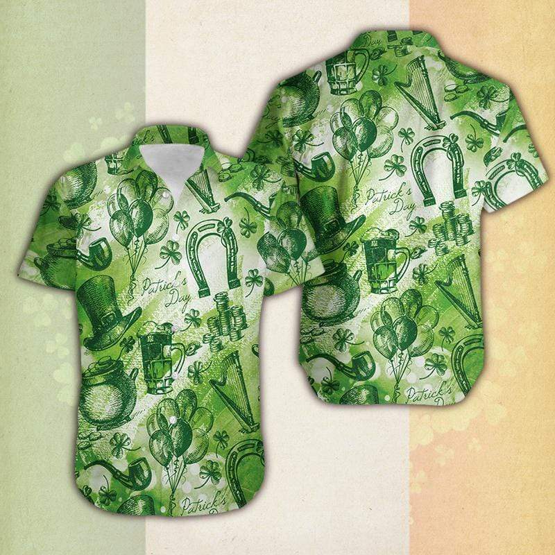 Whole Green Saintpatricks Day Vintage Hawaiian Shirt Pre12055 Whole Green Saintpatricks Day Vintage Hawaiian Shirt Pre12055