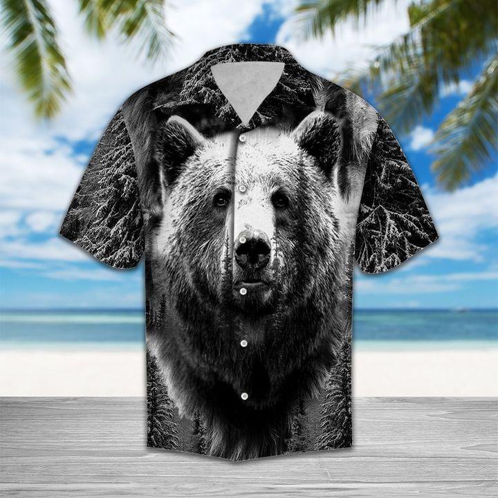 Wild Bear Grey Amazing Hawaiian Shirt Pre10398 Wild Bear Grey Amazing Hawaiian Shirt Pre10398