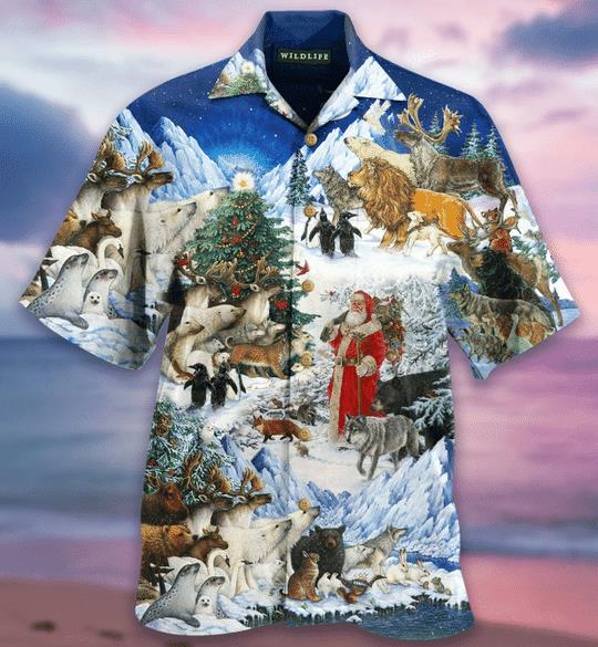 Wildlife Christmas Hawaiian Shirt Pre12048