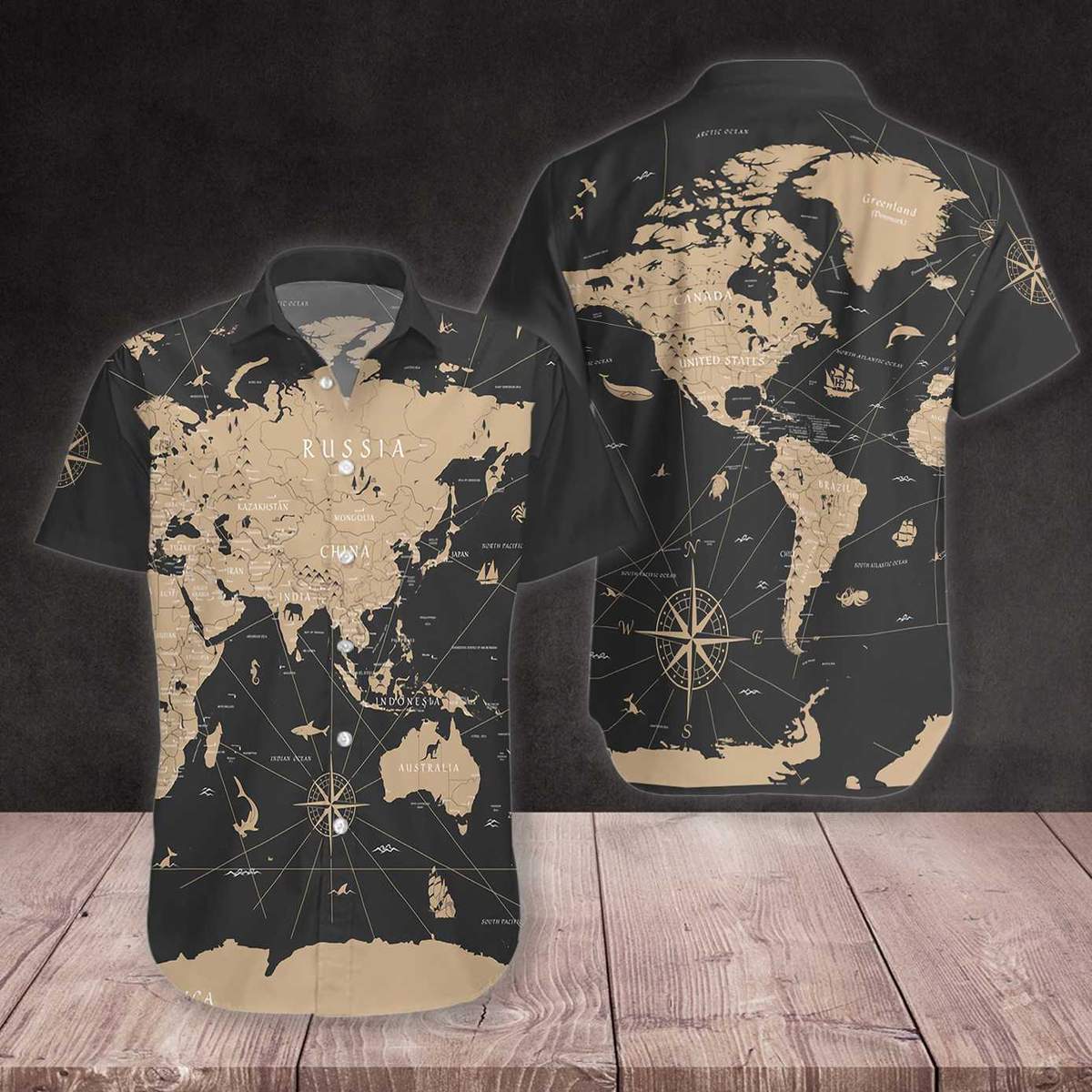 World Map Vintage Hawaiian Shirt Pre12065 World Map Vintage Hawaiian Shirt Pre12065