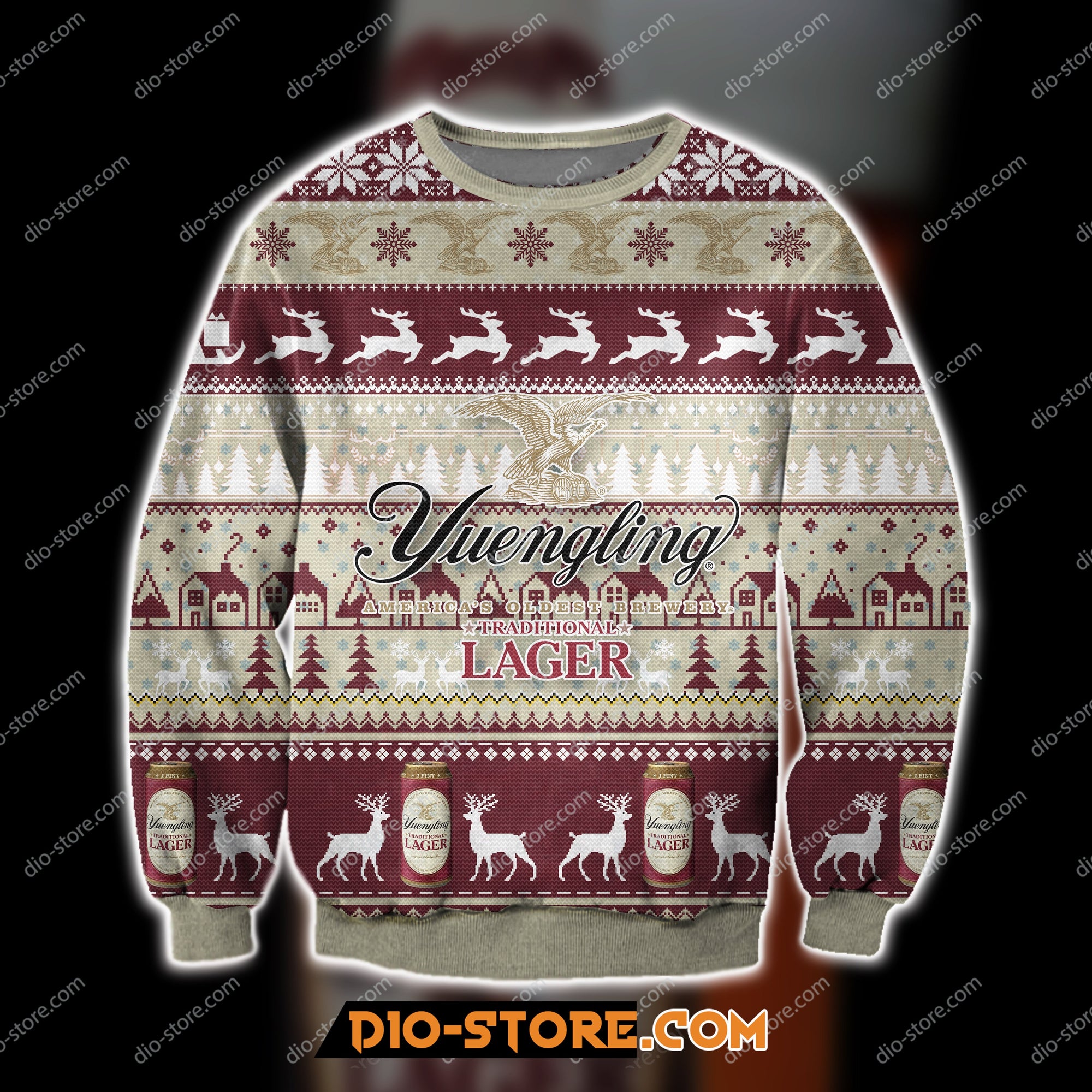 3D All Over Print Yuengling Lager Beer Ugly Christmas Sweatshirt Hoodie All Over Printed Cint10309