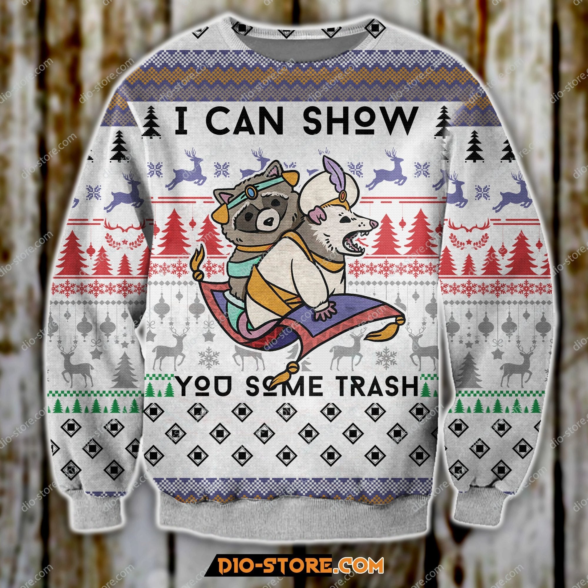 3D Knitting Pattern Raccon I Can Show You Some Trash Ugly Christmas Sweater Hoodie All Over Printed Cint10245 3D Knitting Pattern Raccon I Can Show You Some Trash Ugly Christmas Sweater Hoodie All Over Printed Cint10245