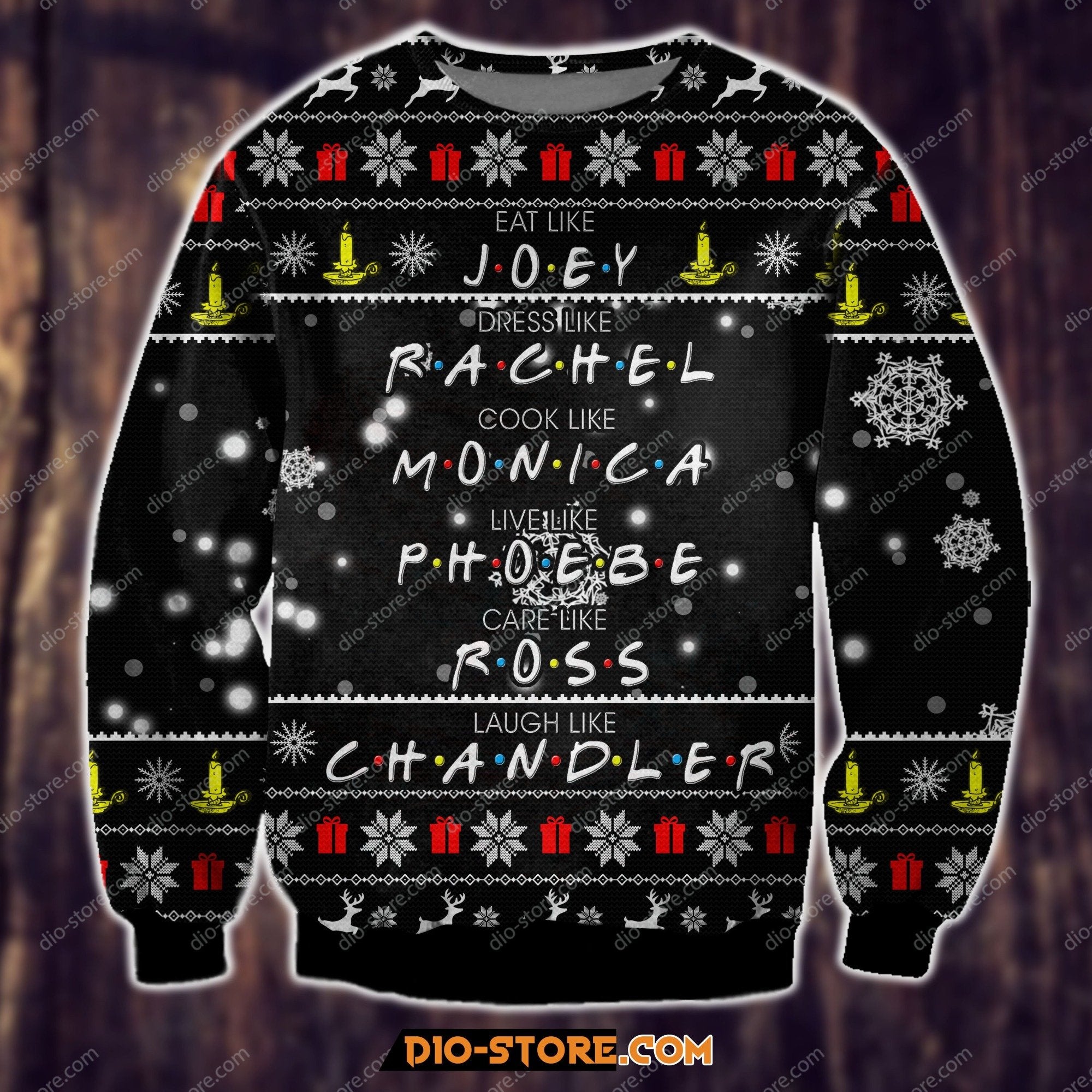 3D Print Knitting Pattern Friends - American Sitcom Ugly Christmas Sweater Hoodie All Over Printed Cint10250