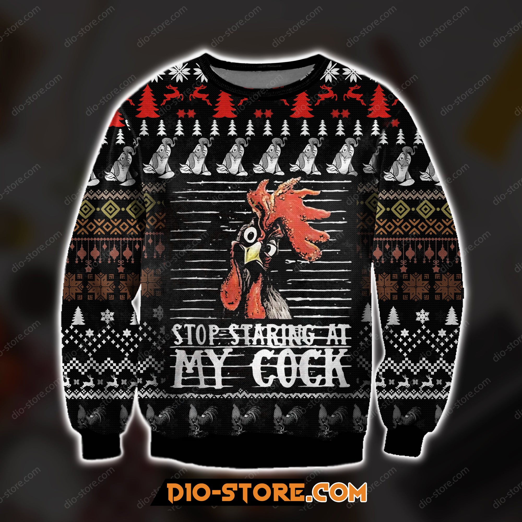 3D Print Knitting Pattern Stop Staring At My Cock Chicken Lover Ugly Christmas Sweater Hoodie All Over Printed Cint10215 3D Print Knitting Pattern Stop Staring At My Cock Chicken Lover Ugly Christmas Sweater Hoodie All Over Printed Cint10215