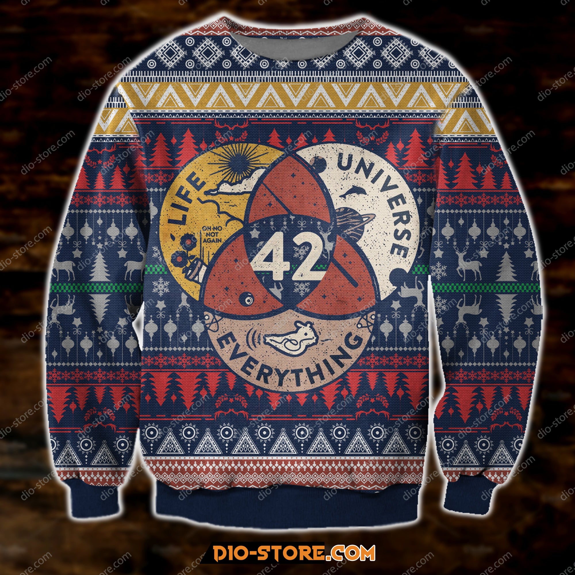 3D Print Life The Universe And Everything 42 Ugly Christmas Sweater Hoodie All Over Printed Cint10166