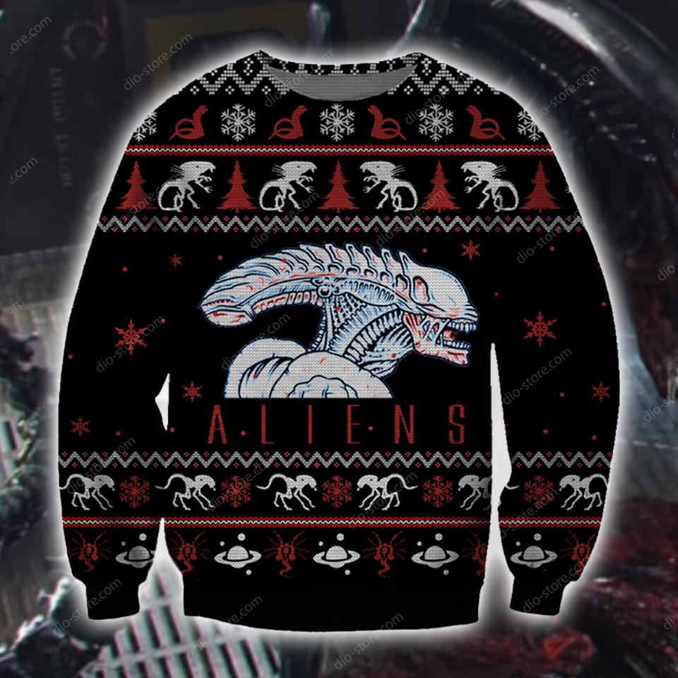 Alien Knitting Pattern 3D Print Ugly Sweatshirt Hoodie All Over Printed Cint10662