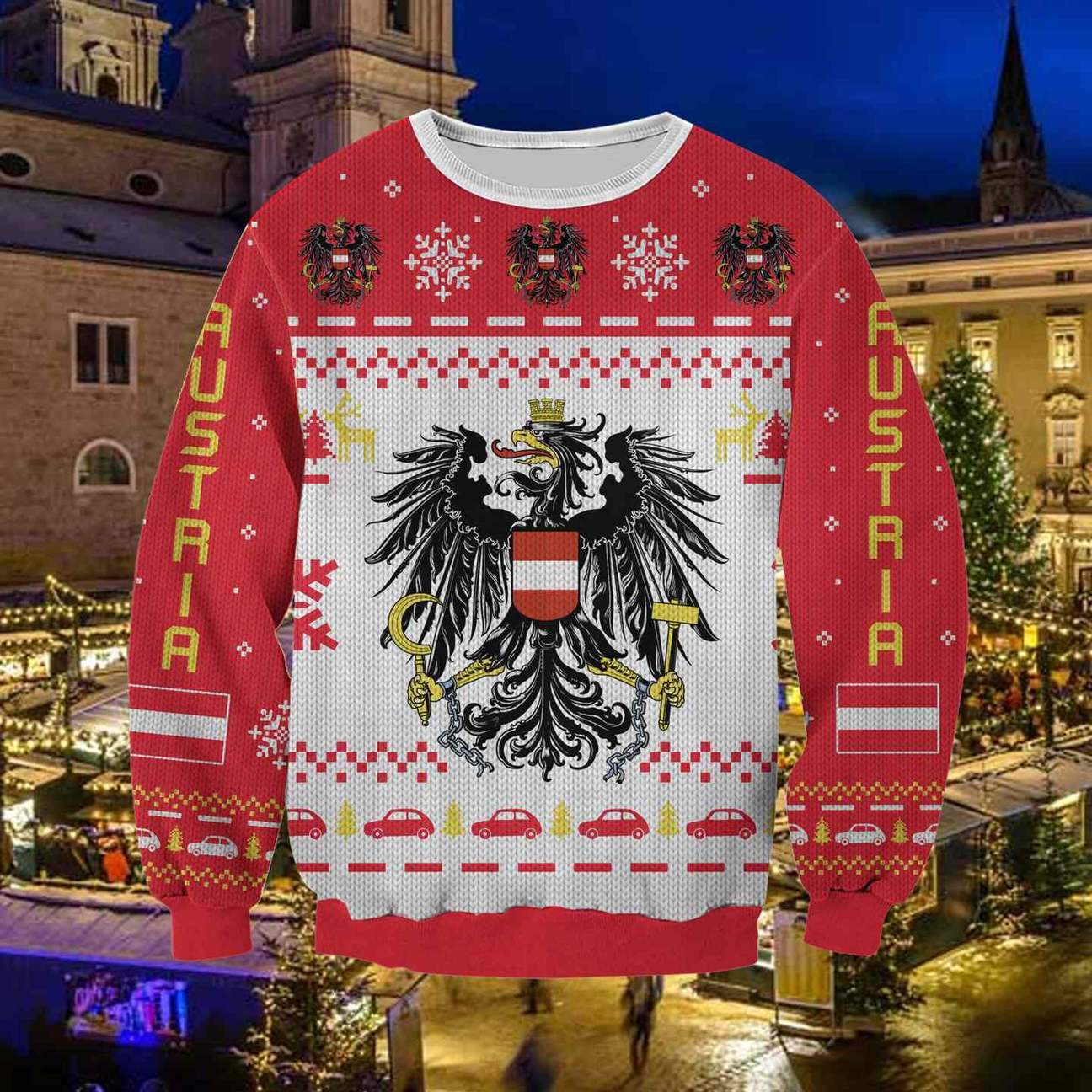 Austria 3D All Over Print Ugly Christmas Sweater Hoodie All Over Printed Cint10378