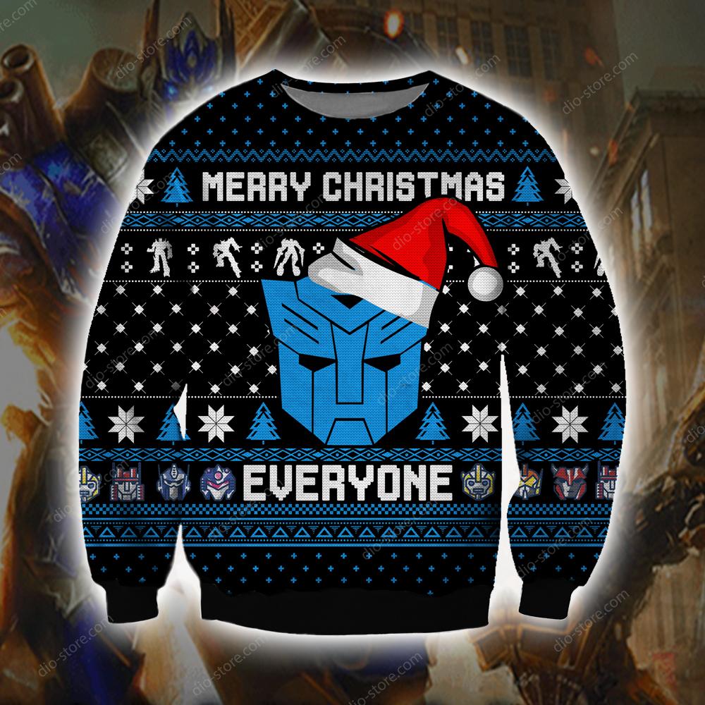Autobot Knitting Pattern 3D Print Ugly Sweatshirt Hoodie All Over Printed Cint10592