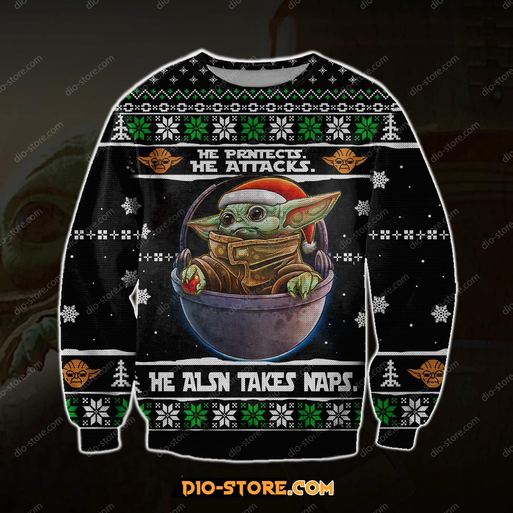 Baby Yoda 3D Print Ugly Christmas Sweater Hoodie All Over Printed Cint10075 Baby Yoda 3D Print Ugly Christmas Sweater Hoodie All Over Printed Cint10075