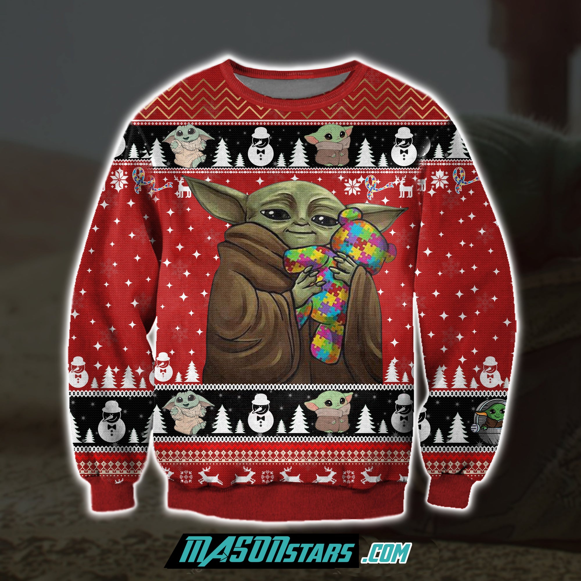 Baby Yoda With Puzzles Autism 3D Print Ugly Christmas Sweatshirt Hoodie All Over Printed Cint10012 Baby Yoda With Puzzles Autism 3D Print Ugly Christmas Sweatshirt Hoodie All Over Printed Cint10012