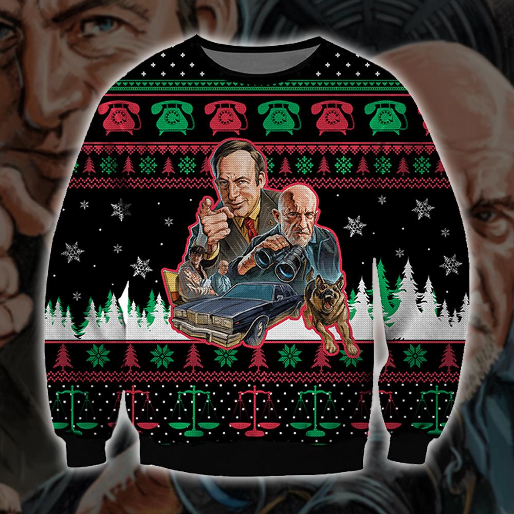 Battle Call Saul Knitting Pattern 3D Print Ugly Sweater Hoodie All Over Printed Cint10543