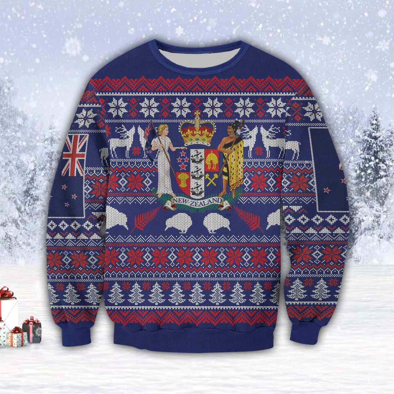 Beautiful Zealand 3D All Over Print Ugly Christmas Sweater Hoodie All Over Printed Cint10364