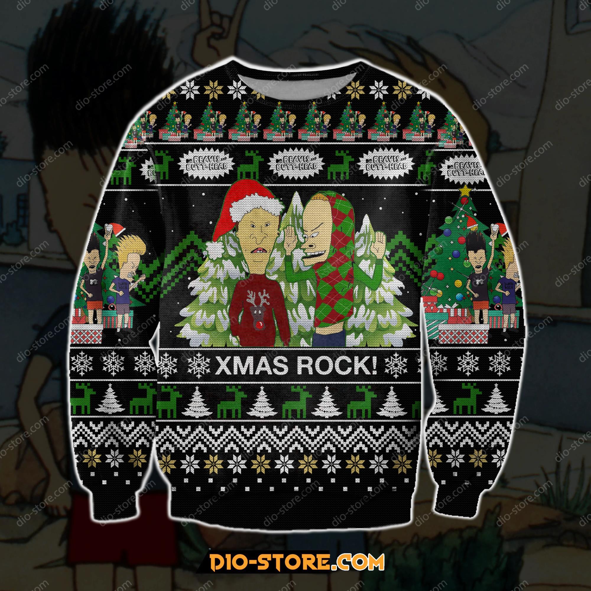 Beavis Butt-Head 3D Print Ugly Christmas Sweater Hoodie All Over Printed Cint10073