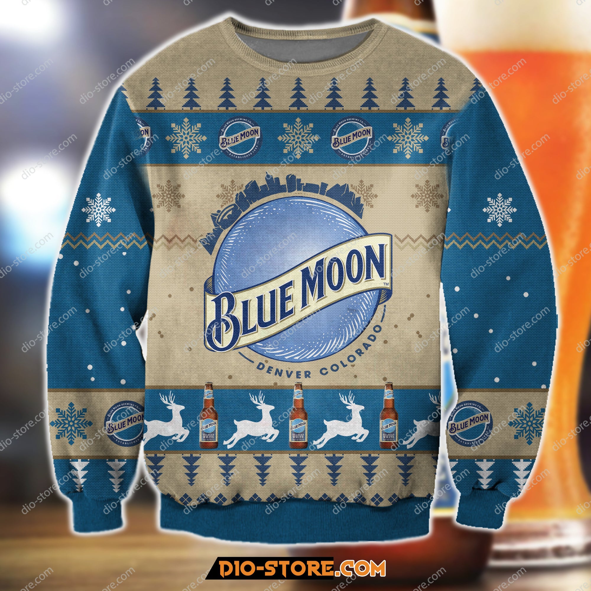 Blue Moon Knitting Pattern 3D Print Ugly Christmas Sweater Hoodie All Over Printed Cint10394