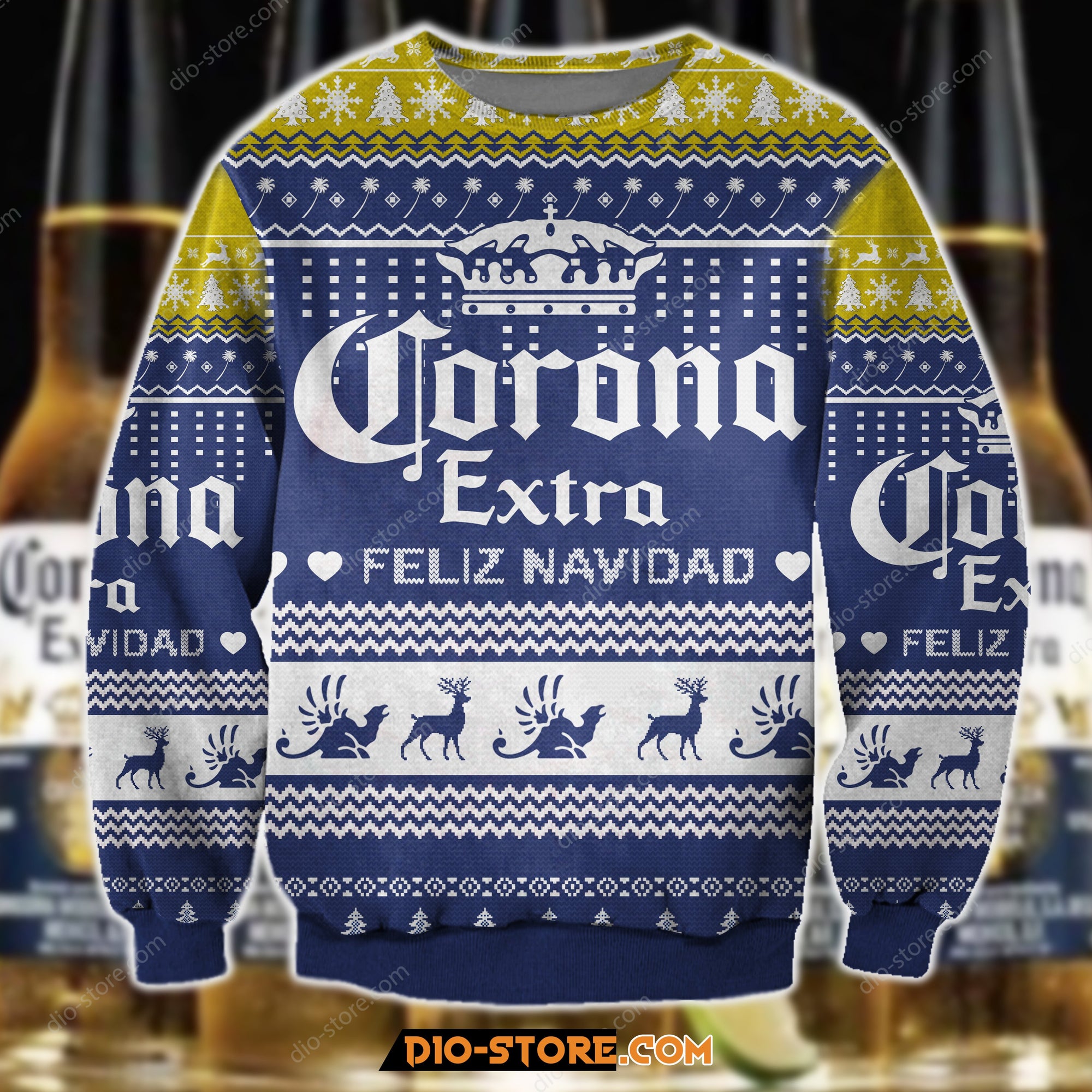 Corona Extra Beer Knitting Pattern 3D Print Ugly Sweatshirt Hoodie All Over Printed Cint10402