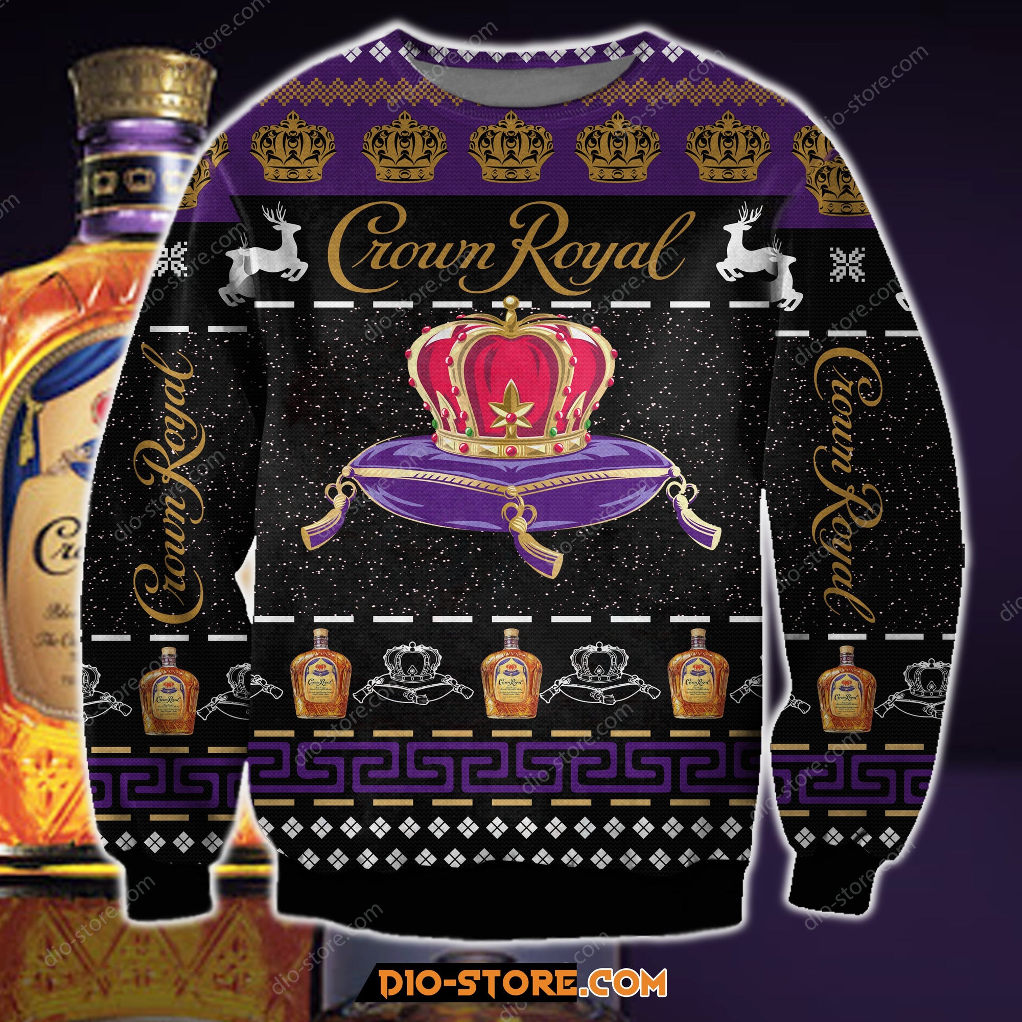 Crown Royal Knitting Pattern 3D Print Ugly Sweater 1 Hoodie All Over Printed Cint10399