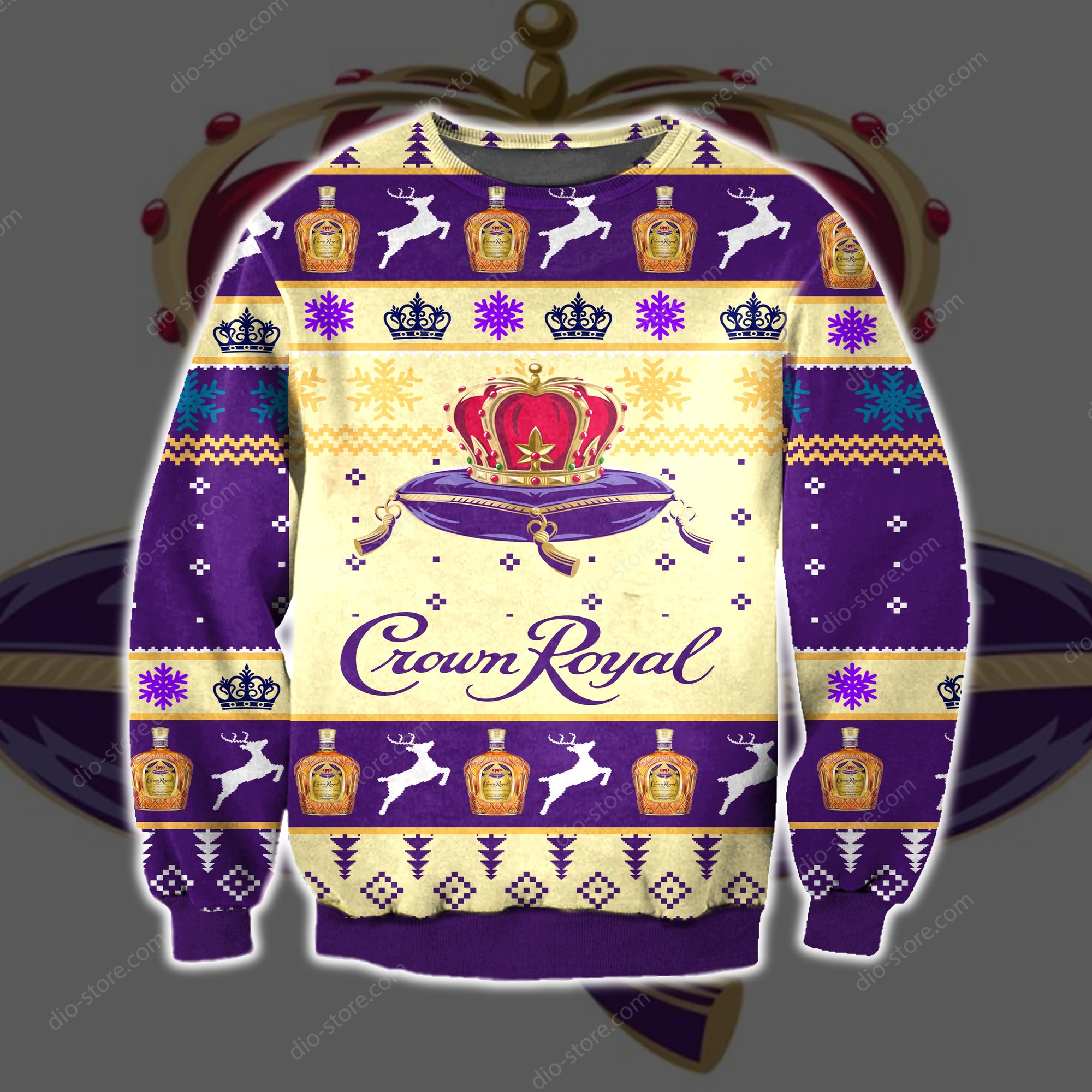 Crown Royal Knitting Pattern 3D Print Ugly Sweater Hoodie All Over Printed Cint10520