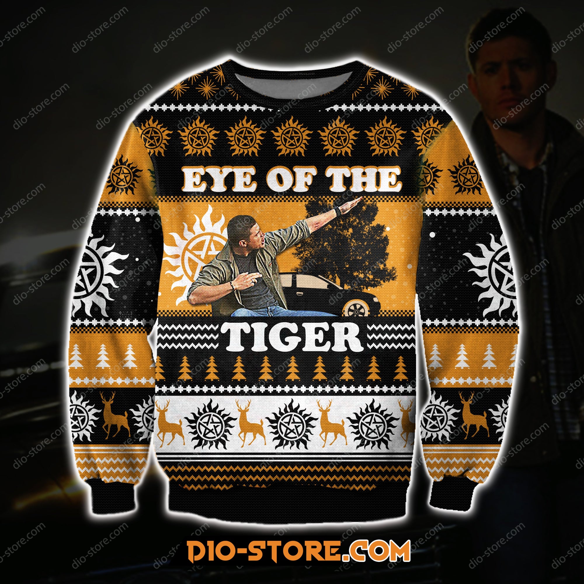 Eye Of The Tiger Knitting Pattern 3D Print Ugly Christmas Sweatshirt Hoodie All Over Printed Cint10230 Eye Of The Tiger Knitting Pattern 3D Print Ugly Christmas Sweatshirt Hoodie All Over Printed Cint10230
