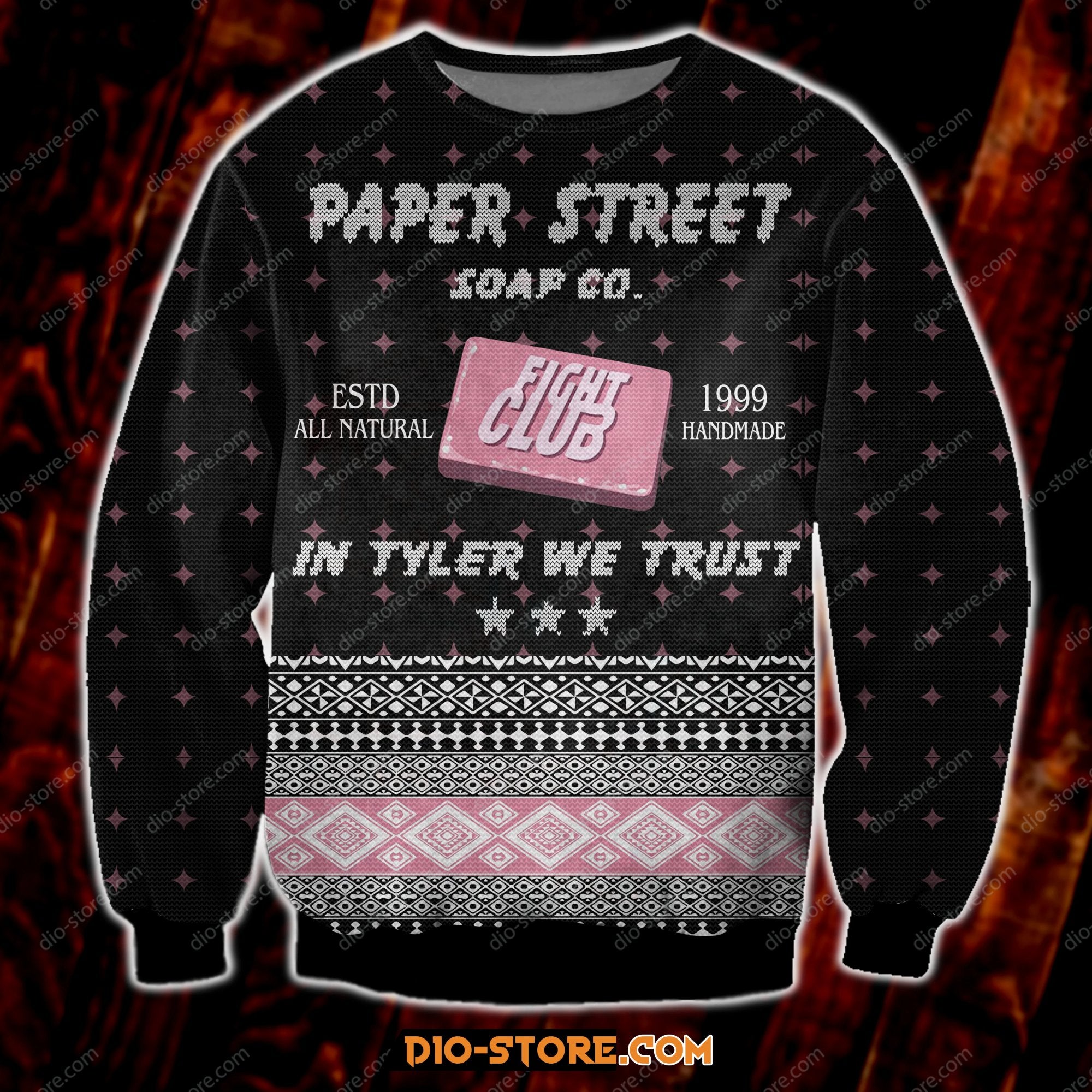 Fight Club Paper Street Soap Co 3D Print Ugly Christmas Sweatshirt Hoodie All Over Printed Cint10033