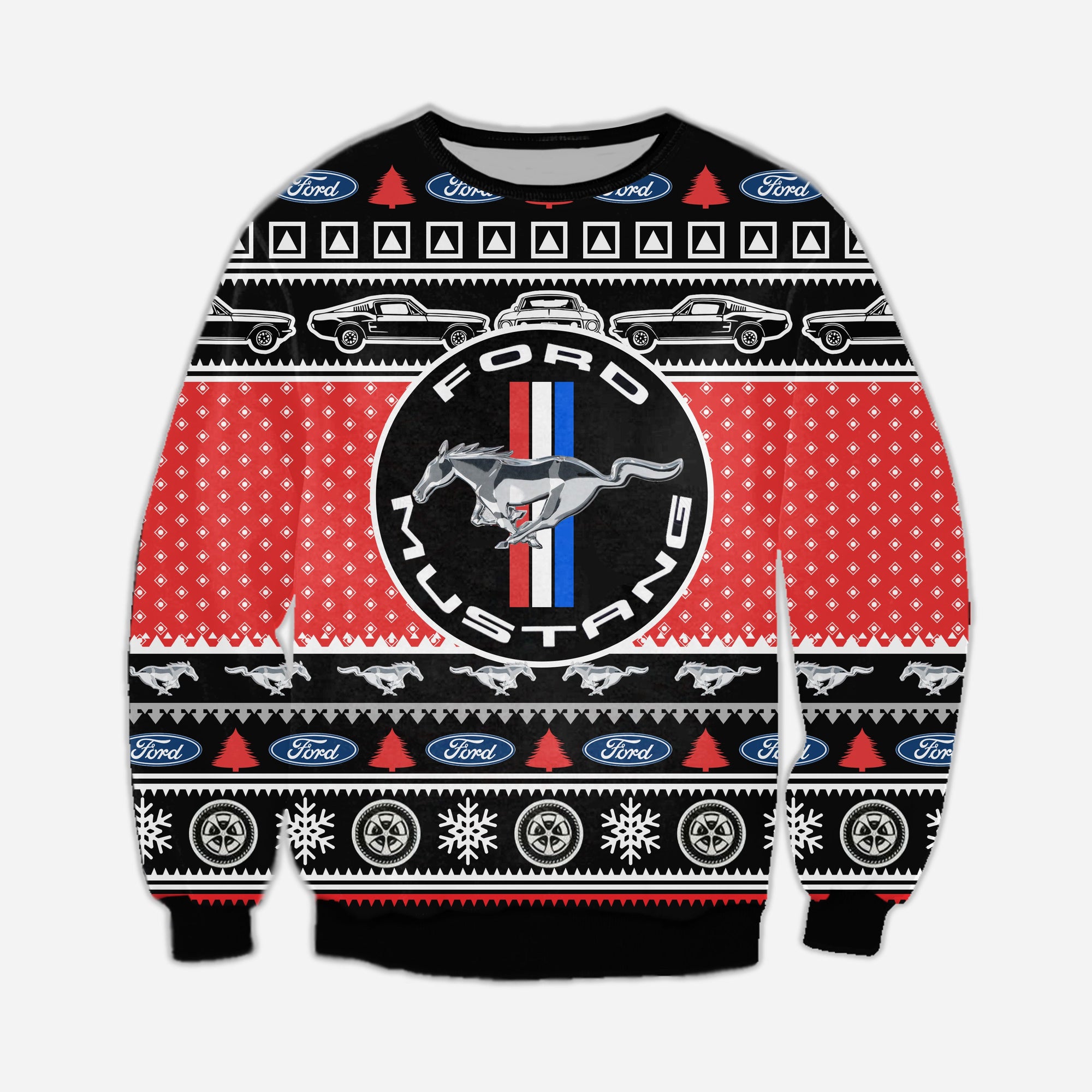 Ford Mustang Knitting Pattern 3D Print Ugly Sweater Hoodie All Over Printed Cint10467