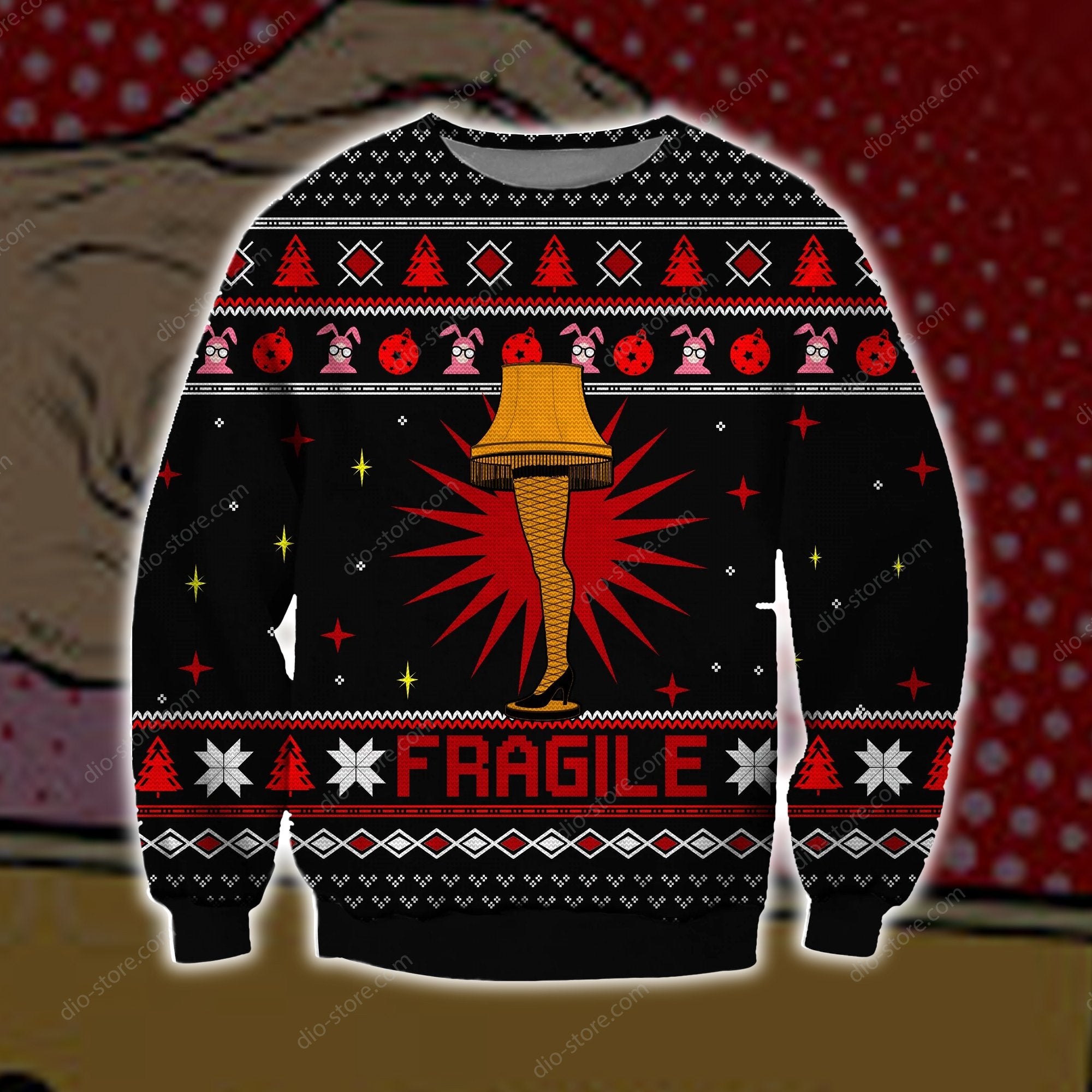Fragile Knitting Pattern 3D Print Ugly Christmas Sweater Hoodie All Over Printed Cint10622
