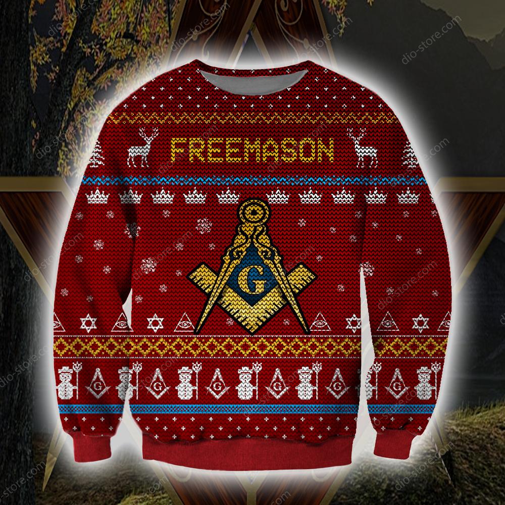 Freemason Knitting Pattern 3D Print Ugly Christmas Sweater Hoodie All Over Printed Cint10574 Freemason Knitting Pattern 3D Print Ugly Christmas Sweater Hoodie All Over Printed Cint10574
