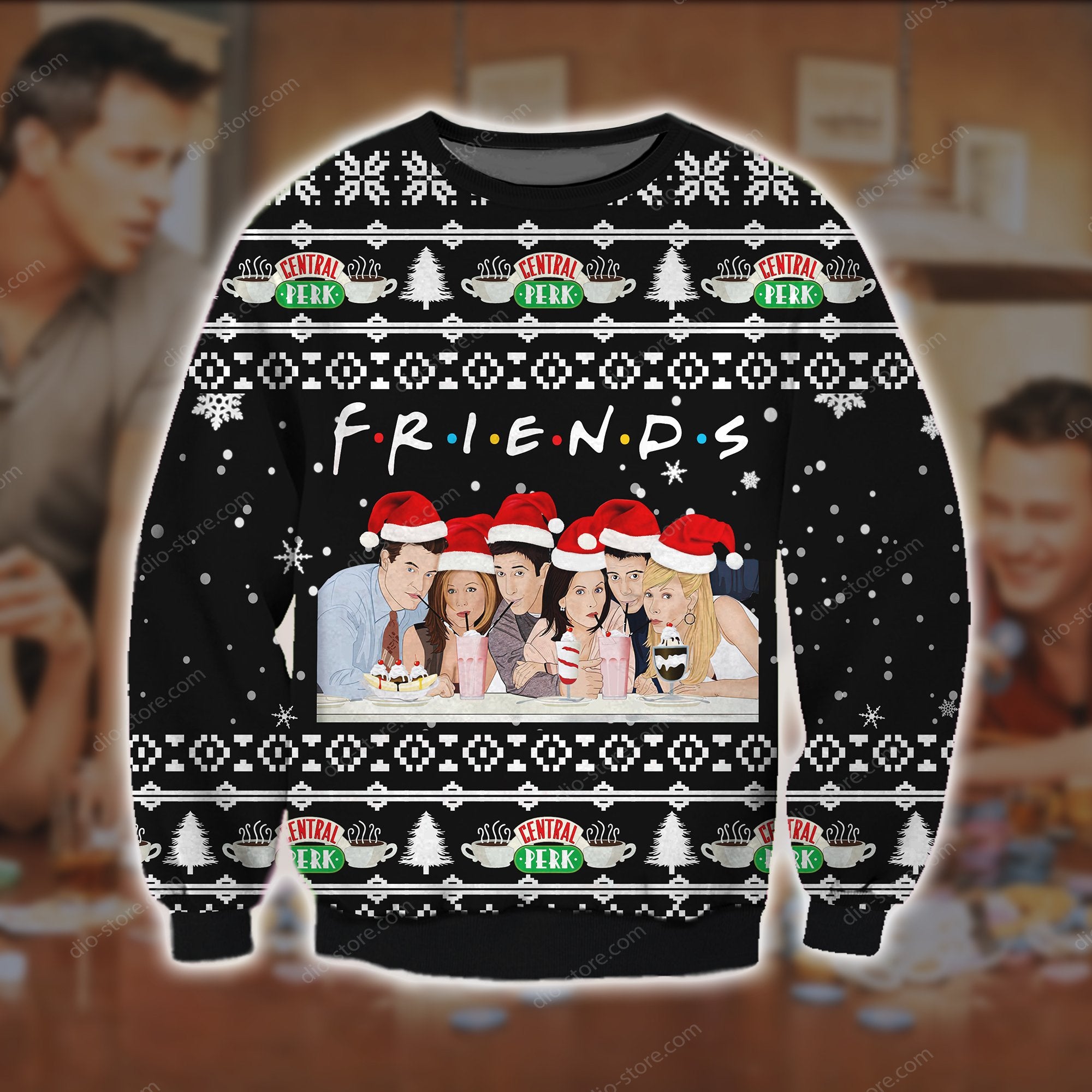 Friends Knitting Pattern 3D Print Ugly Sweater Hoodie All Over Printed Cint10559