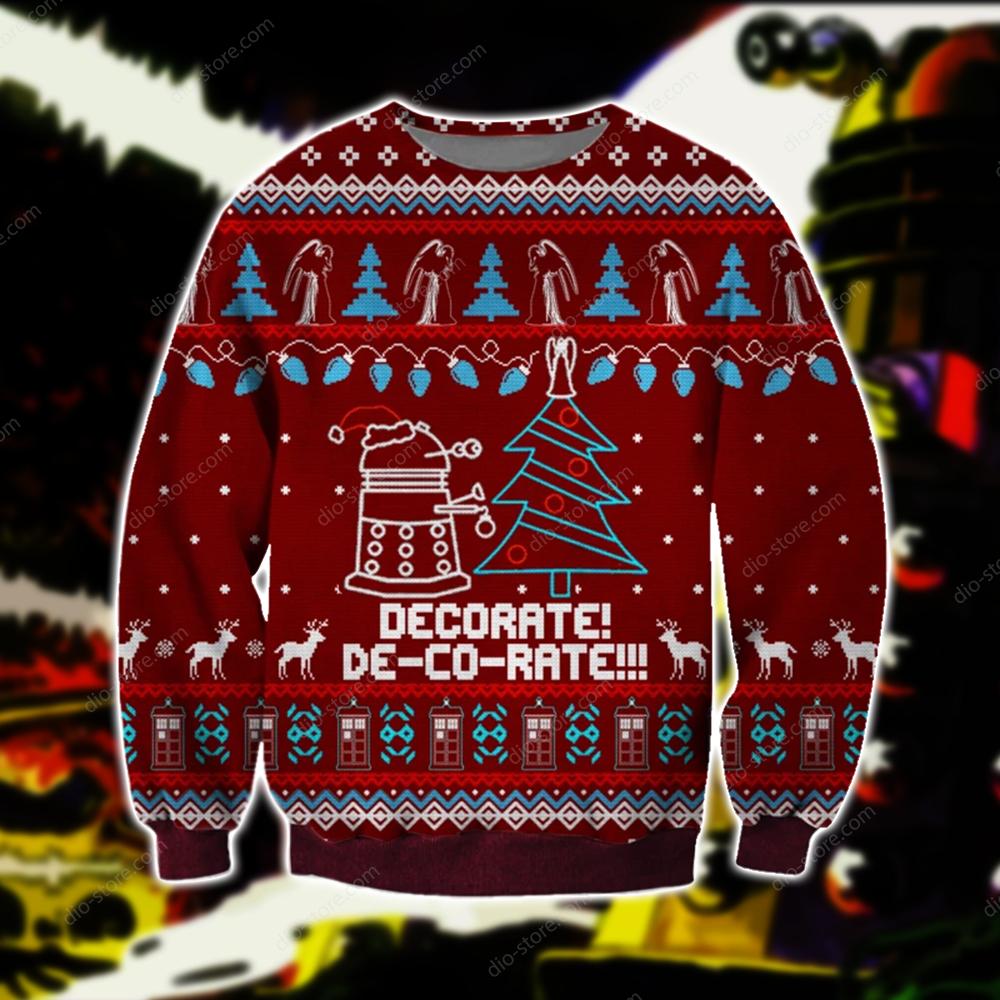 Funny Daleks Knitting Pattern 3D Print Ugly Christmas Sweater Hoodie All Over Printed Cint10632 Funny Daleks Knitting Pattern 3D Print Ugly Christmas Sweater Hoodie All Over Printed Cint10632