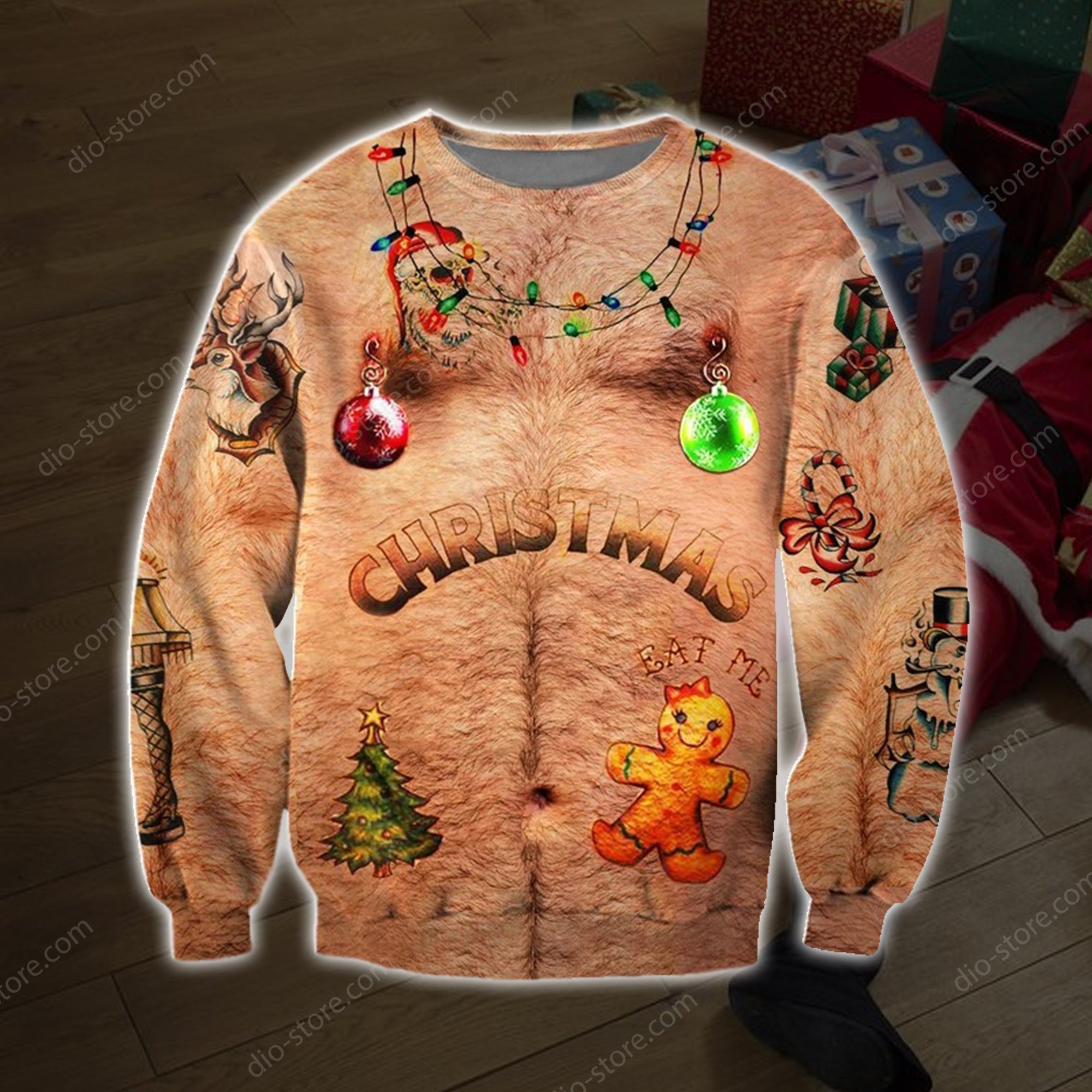 Funny Santa 3D Print Ugly Christmas Sweater Hoodie All Over Printed Cint10623