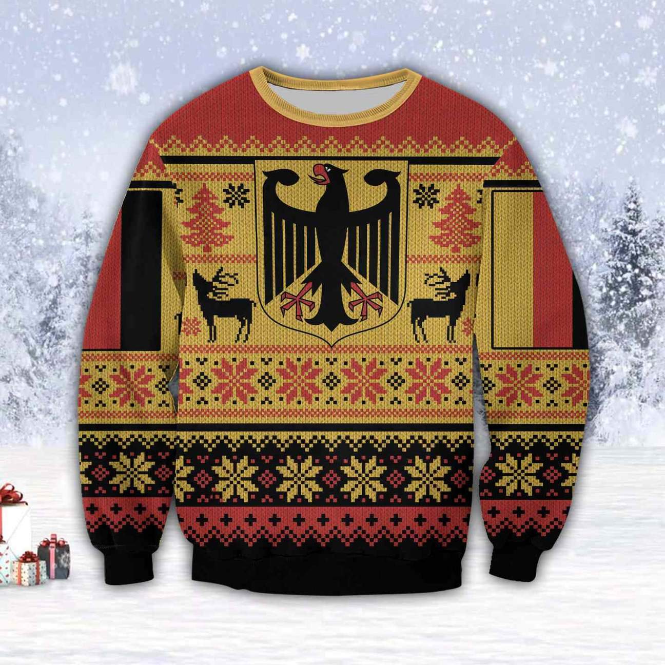 Germany 3D All Over Print Ugly Christmas Sweater Hoodie All Over Printed Cint10372
