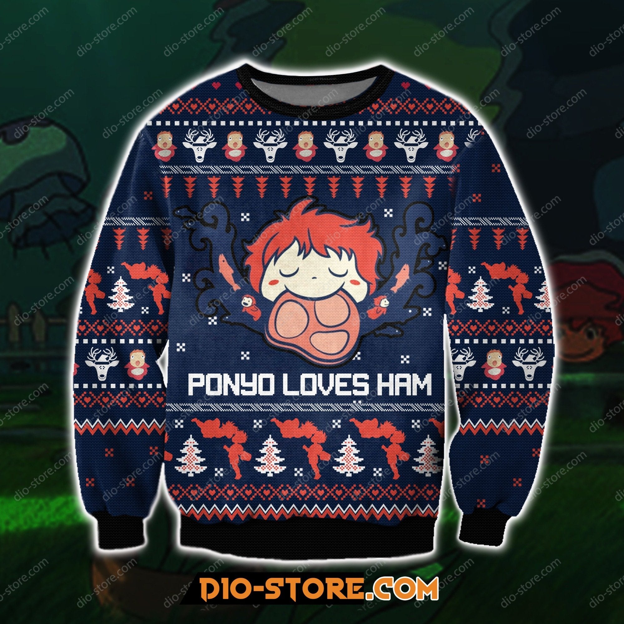 Ghibli Studio Ponyo 3D Print Ugly Christmas Sweatshirt Hoodie All Over Printed Cint10136