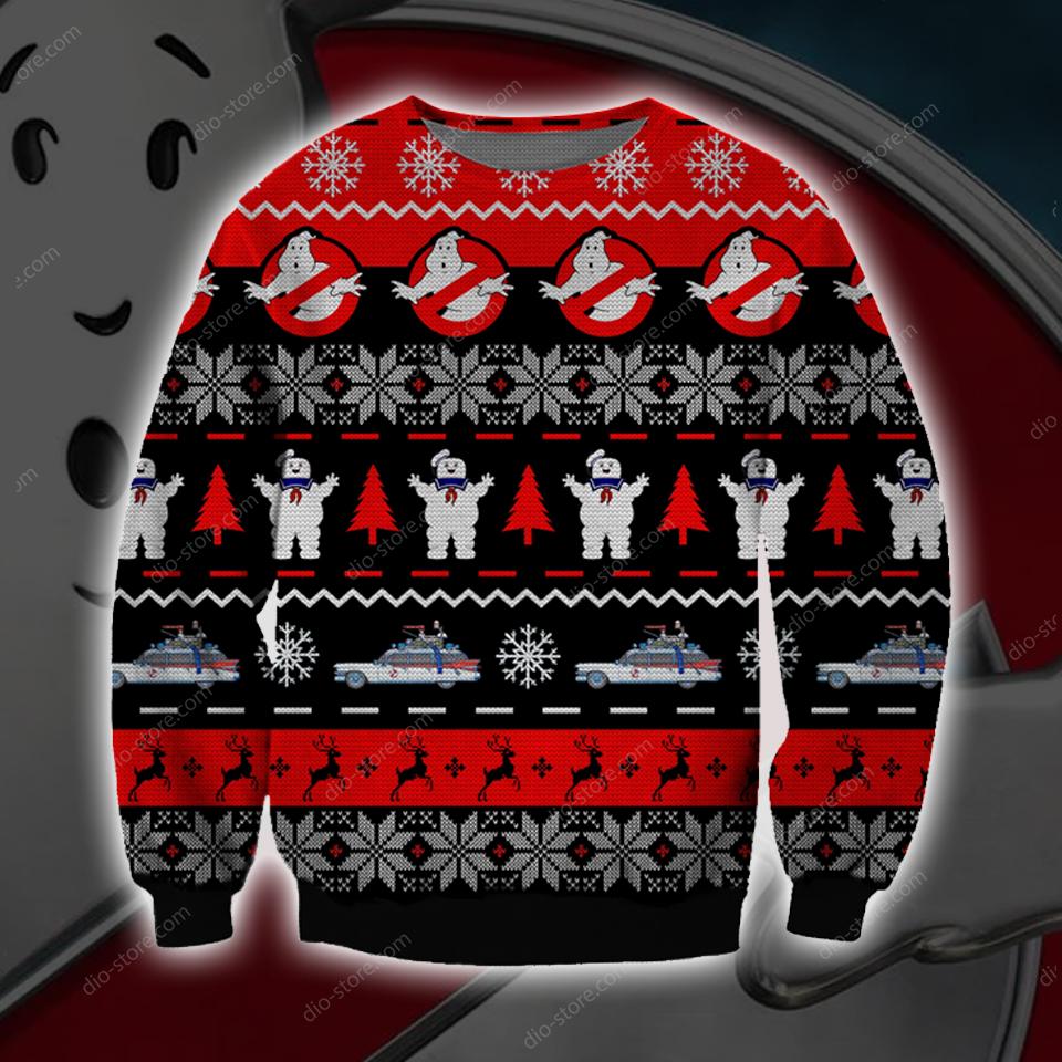 Ghostbusters Knitting Pattern 3D Print Ugly Christmas Sweater Hoodie All Over Printed Cint10667