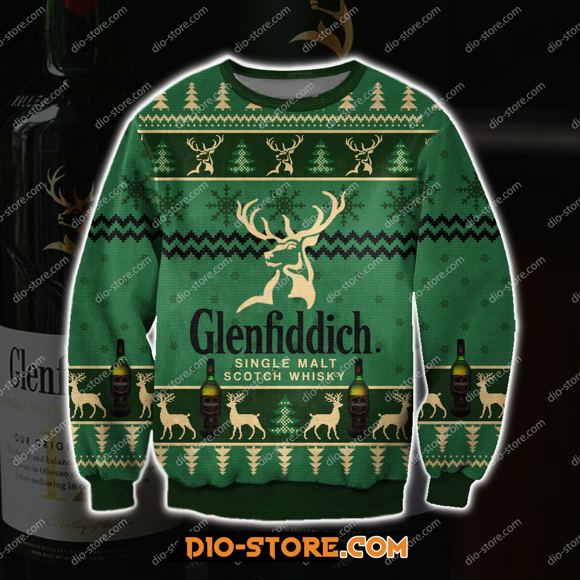 Glenfiddich Whisky Wine 3D Print Ugly Sweatshirt Hoodie All Over Printed Cint10436