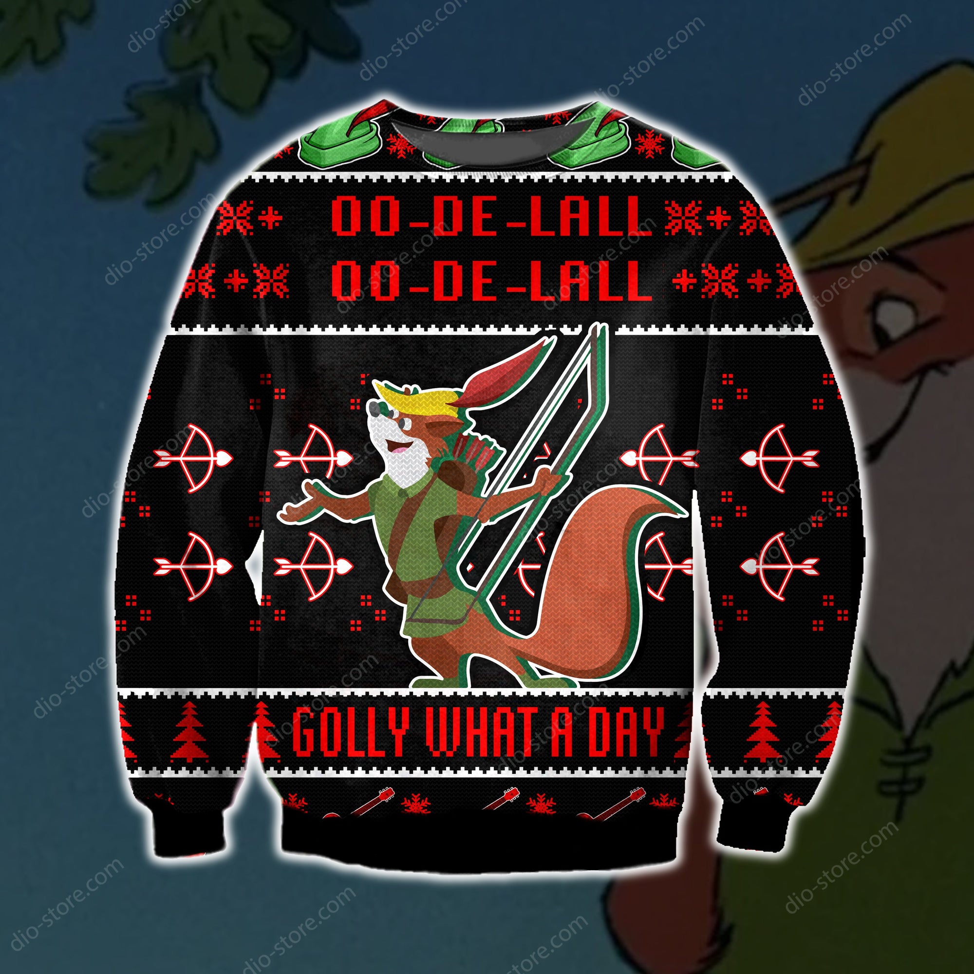 Golly What A Day- Robin Hood Knitting Pattern 3D Print Ugly Sweater Hoodie All Over Printed Cint10488