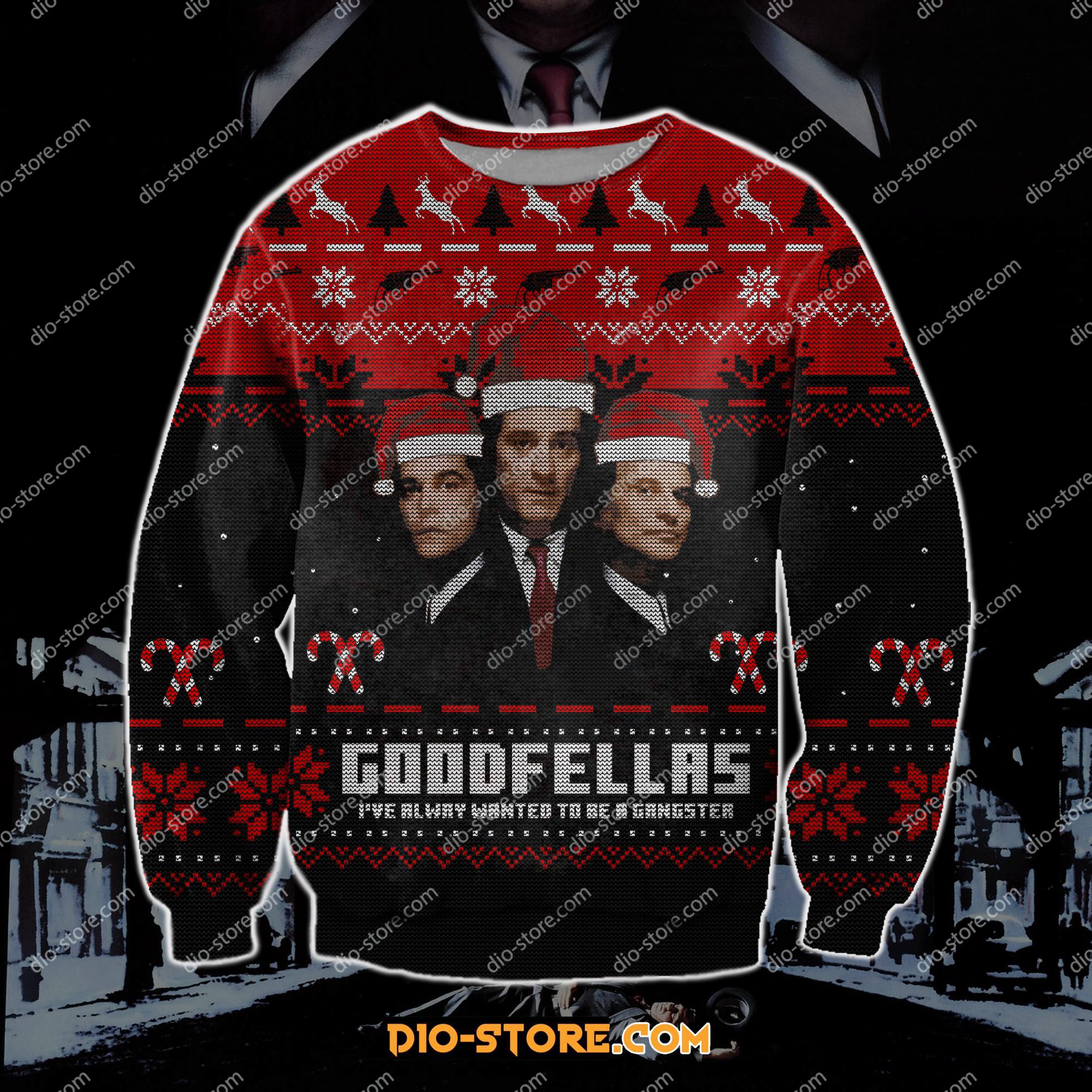 Goodfellas 3D Print Knitting Pattern Ugly Christmas Sweater Hoodie All Over Printed Cint10152