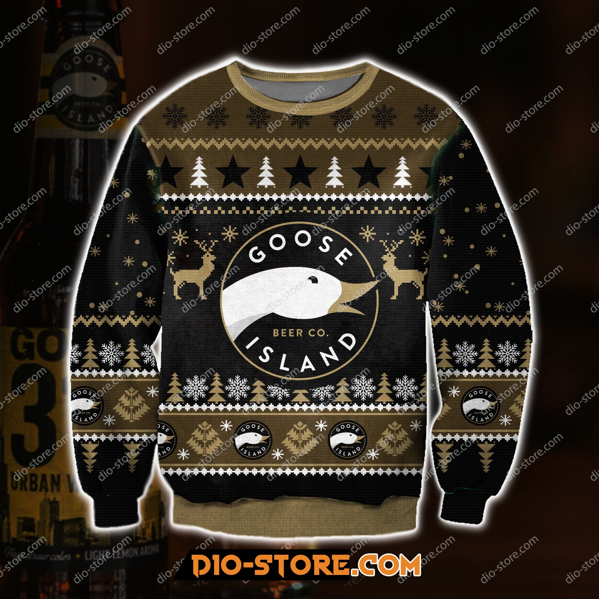 Goose Island Beer Knitting Pattern 3D Print Ugly Sweatshirt Hoodie All Over Printed Cint10435