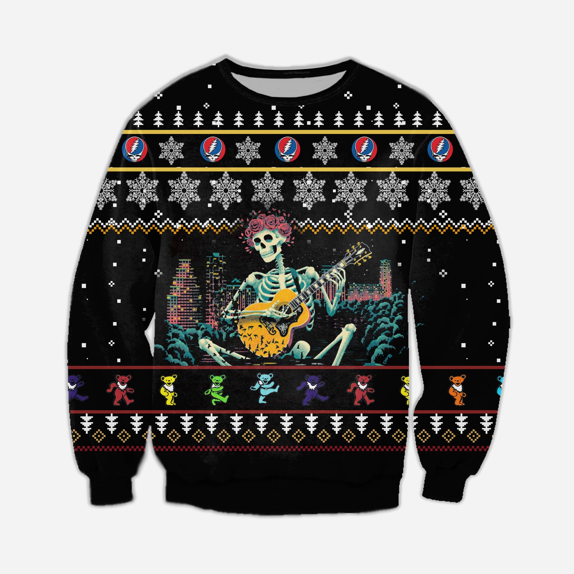 Grateful Dead Knitting Pattern 3D Print Ugly Sweater 1 Hoodie All Over Printed Cint10503 Grateful Dead Knitting Pattern 3D Print Ugly Sweater 1 Hoodie All Over Printed Cint10503