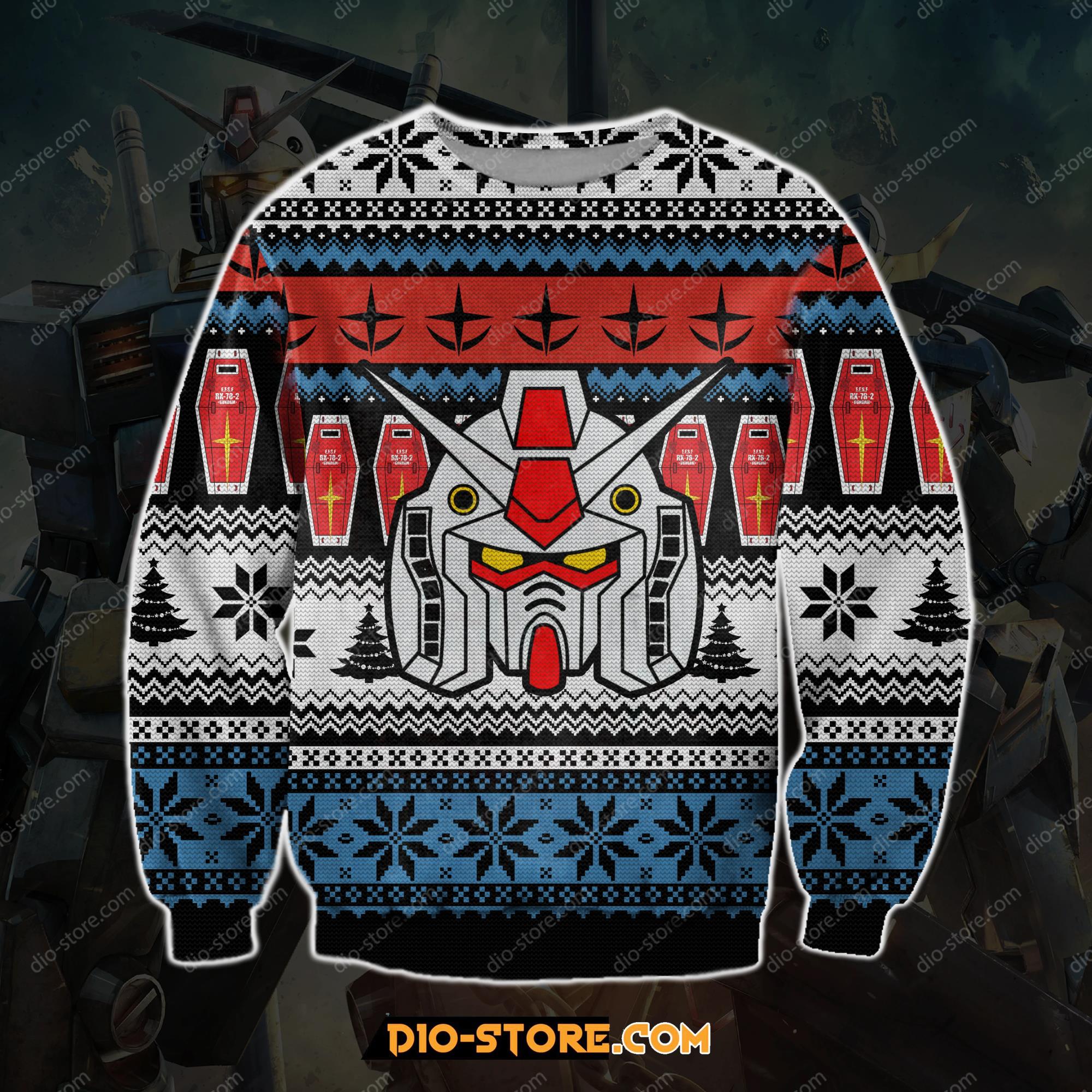 Gundam 3D Print Knitting Pattern Ugly Christmas Sweater Hoodie All Over Printed Cint10071 Gundam 3D Print Knitting Pattern Ugly Christmas Sweater Hoodie All Over Printed Cint10071