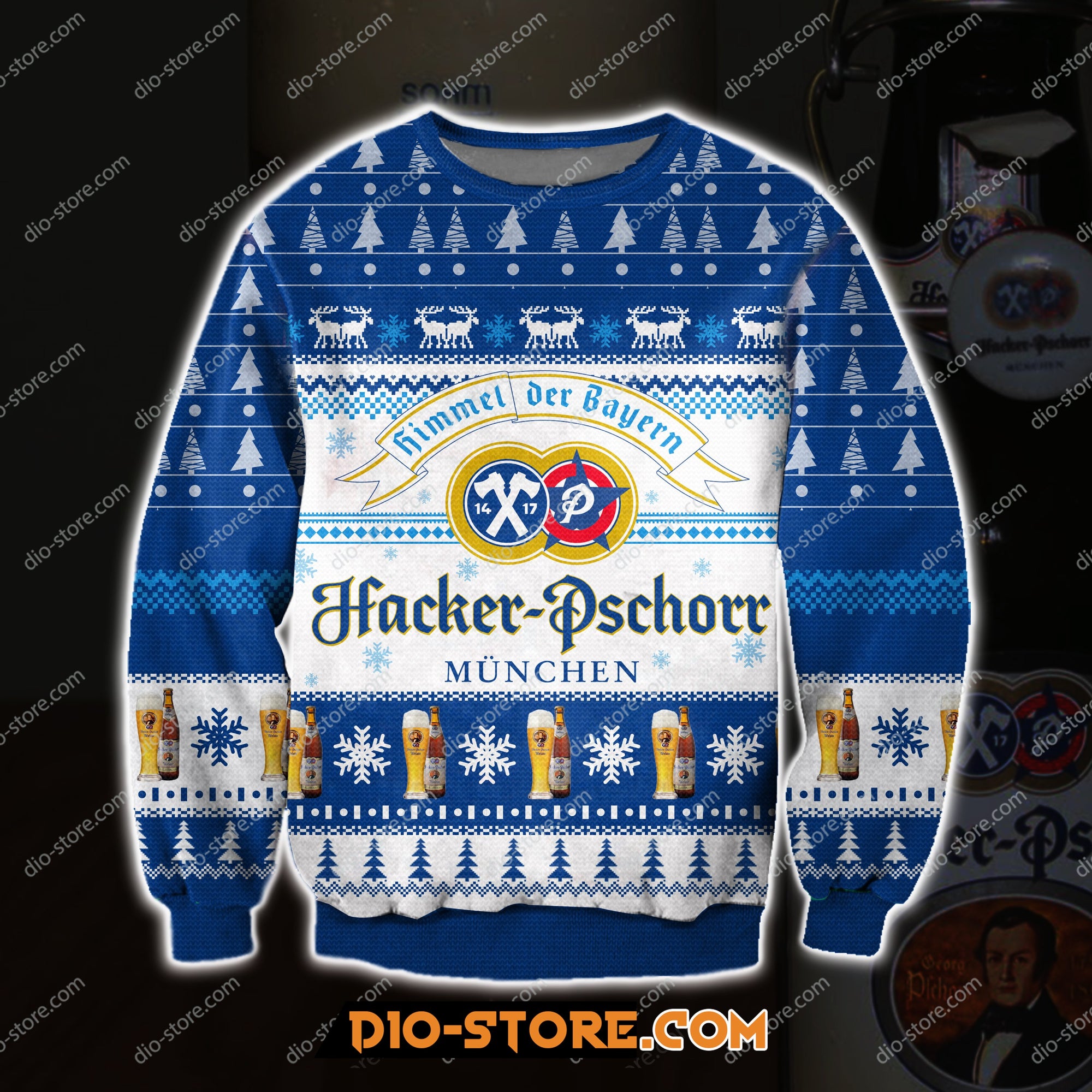 Hacker-Pschorr Beer 3D Print Ugly Sweatshirt Hoodie All Over Printed Cint10433