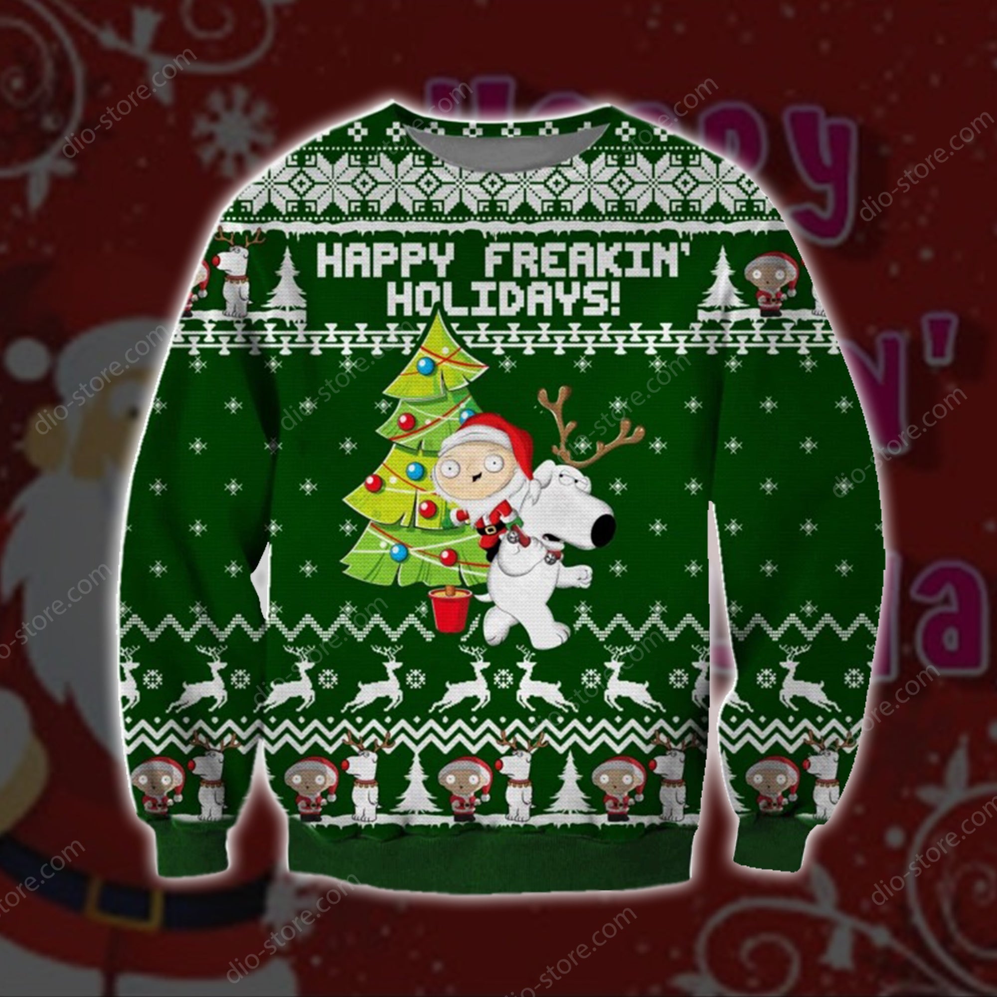 Happy Freakin Holidays Knitting Pattern 3D Print Ugly Christmas Sweater Hoodie All Over Printed Cint10602 Happy Freakin Holidays Knitting Pattern 3D Print Ugly Christmas Sweater Hoodie All Over Printed Cint10602