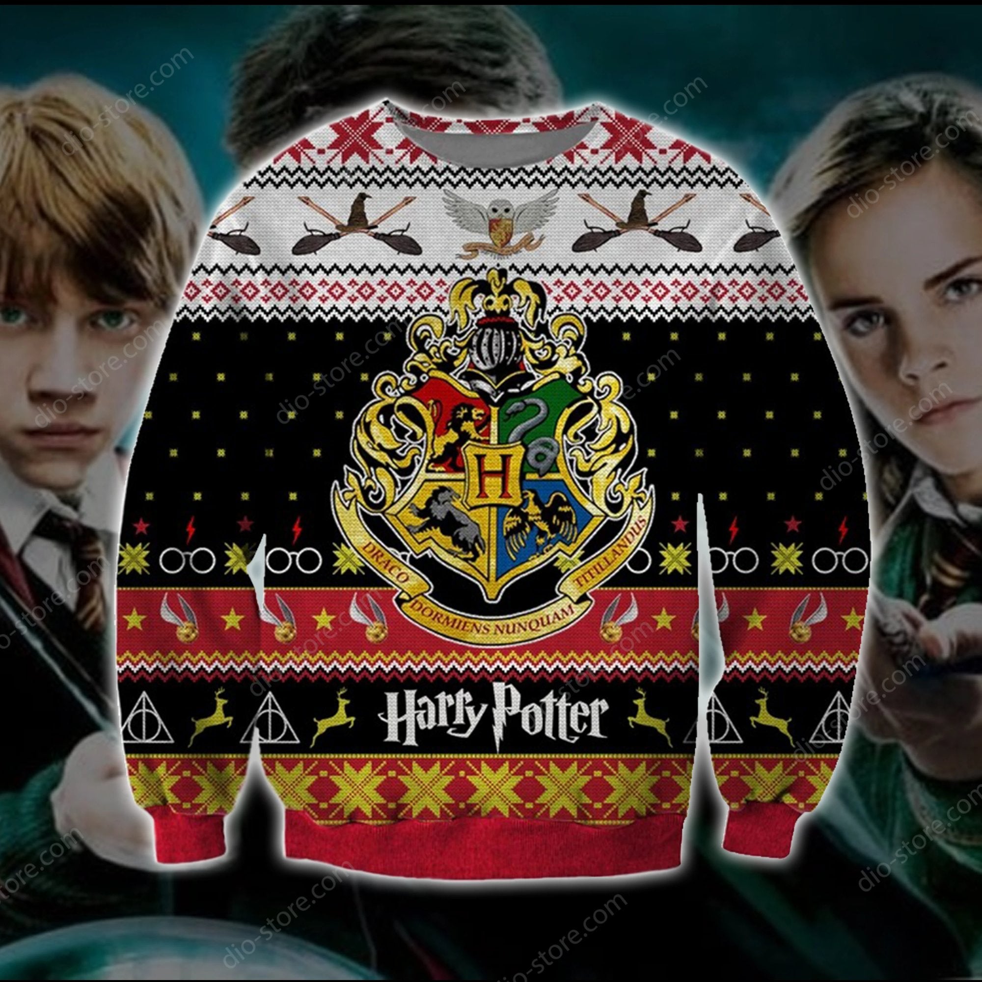 Harry Potter Knitting Pattern 3D Print Ugly Christmas Sweater Hoodie All Over Printed Cint10606