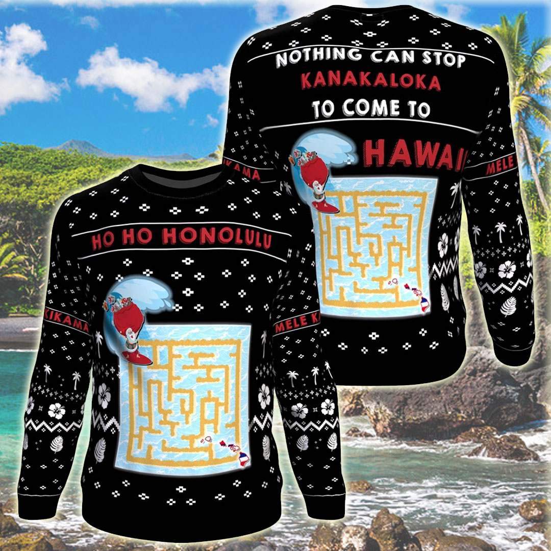 Hawaii Maze Game 3D All Over Print Print Ugly Christmas Sweater Hoodie All Over Printed Cint10369