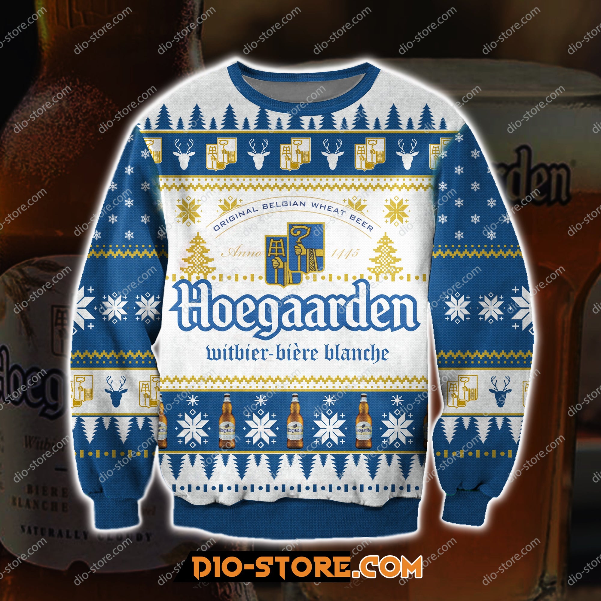 Hoegaarden Beer Knitting Pattern 3D Print Ugly Sweatshirt Hoodie All Over Printed Cint10428
