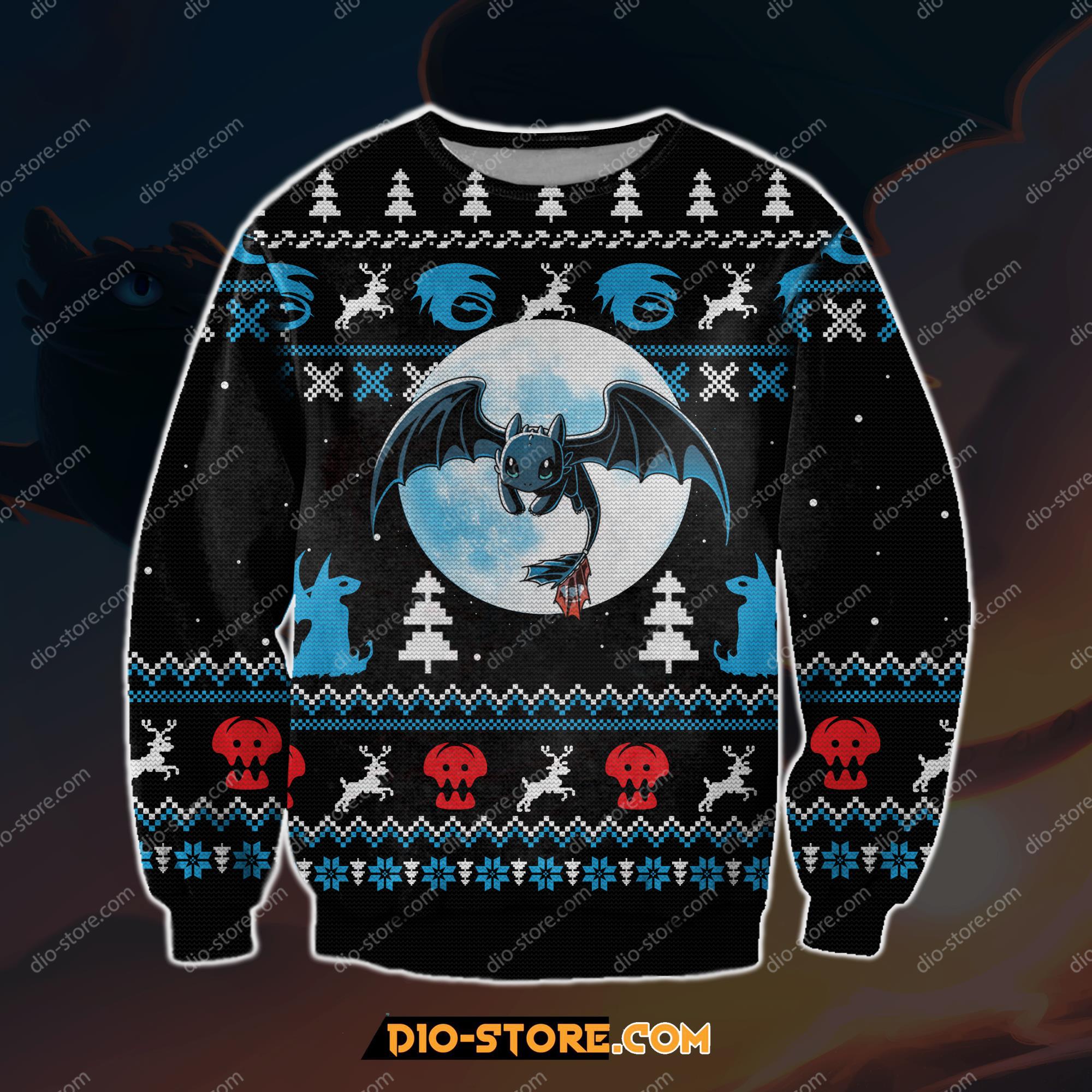 How To Train Your Dragon 3D Print Ugly Christmas Sweater Hoodie All Over Printed Cint10108
